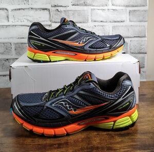 Saucony ProGrid Guide 7 Grey Orange Lime Sneakers Running S70936-13 Men's 9.5 US